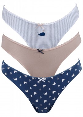 gsecret - Γυναικείο slip brief Tress cotton. Συσκευασία 3pack. MULTI COLOUR